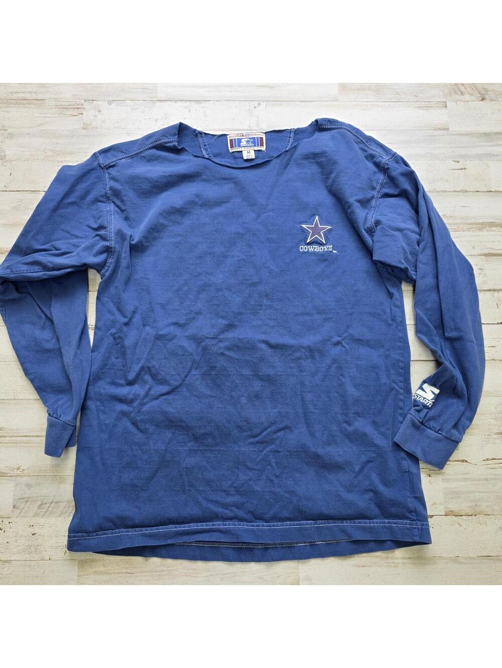 STARTER Dallas Cowboys Vintage Long Sleeve Embroidered Logo T-Shirt MED
